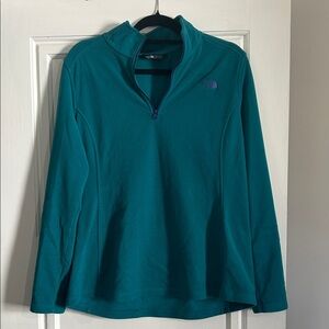 The North Face Teal Fleece with Purple Logo